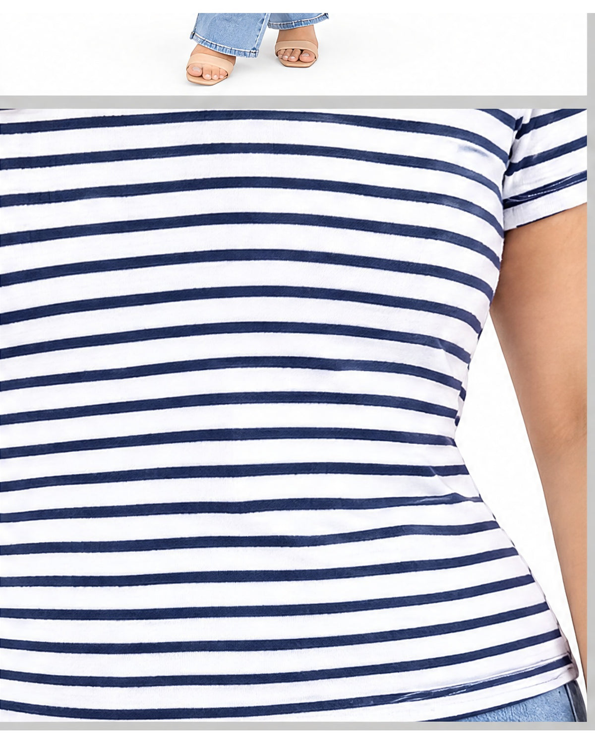 Blusa de rayas cuello barco