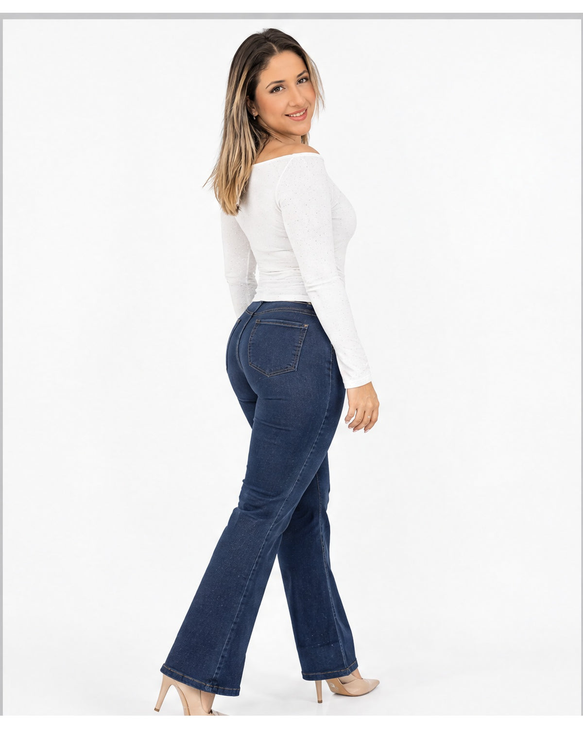 Blusa escote barco con brillos