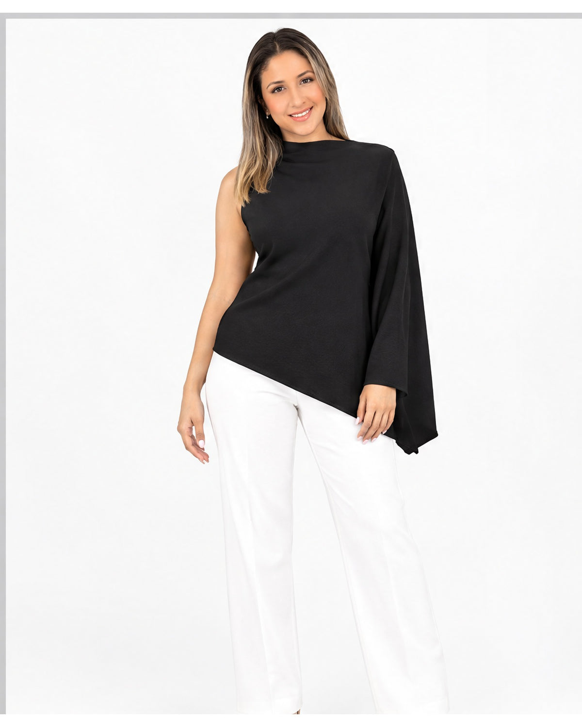 Blusa asimétrica de una manga