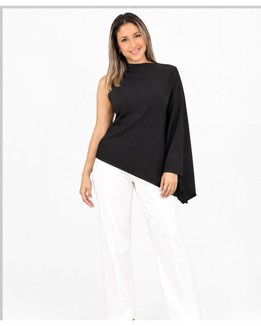Blusa asimétrica de una manga